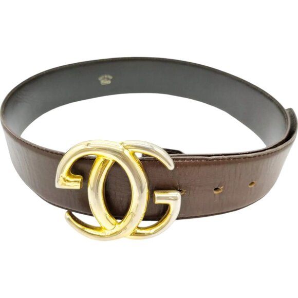 619223AO (S3) Gucci Belt Deep Brown Gold Metal - Picture 2 of 10